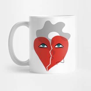 Funny Smoking Broken Heart Pop Art Mug